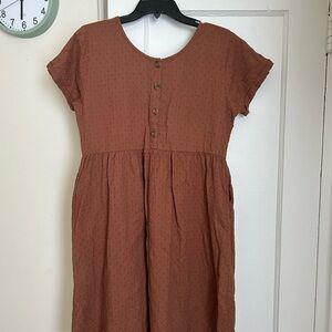 Little Cottonwood Brown/Auburn Button Up Dress